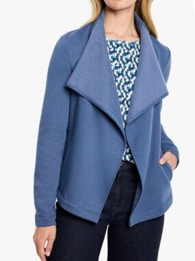 🪷NWT NIC+Zoe Lounge Around Moto Jacket, Ocean, XXL